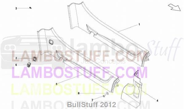 2008 Lamborghini GALLARDO SUPERLEGGERA EUROPE INNER SIDE MEMBER (853.02.00)